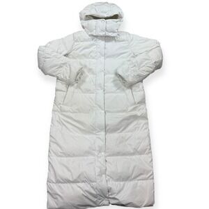 Lululemon Jacket Women's Size 8 White Duvet Goose Quilted Wunder Puff Long Coat